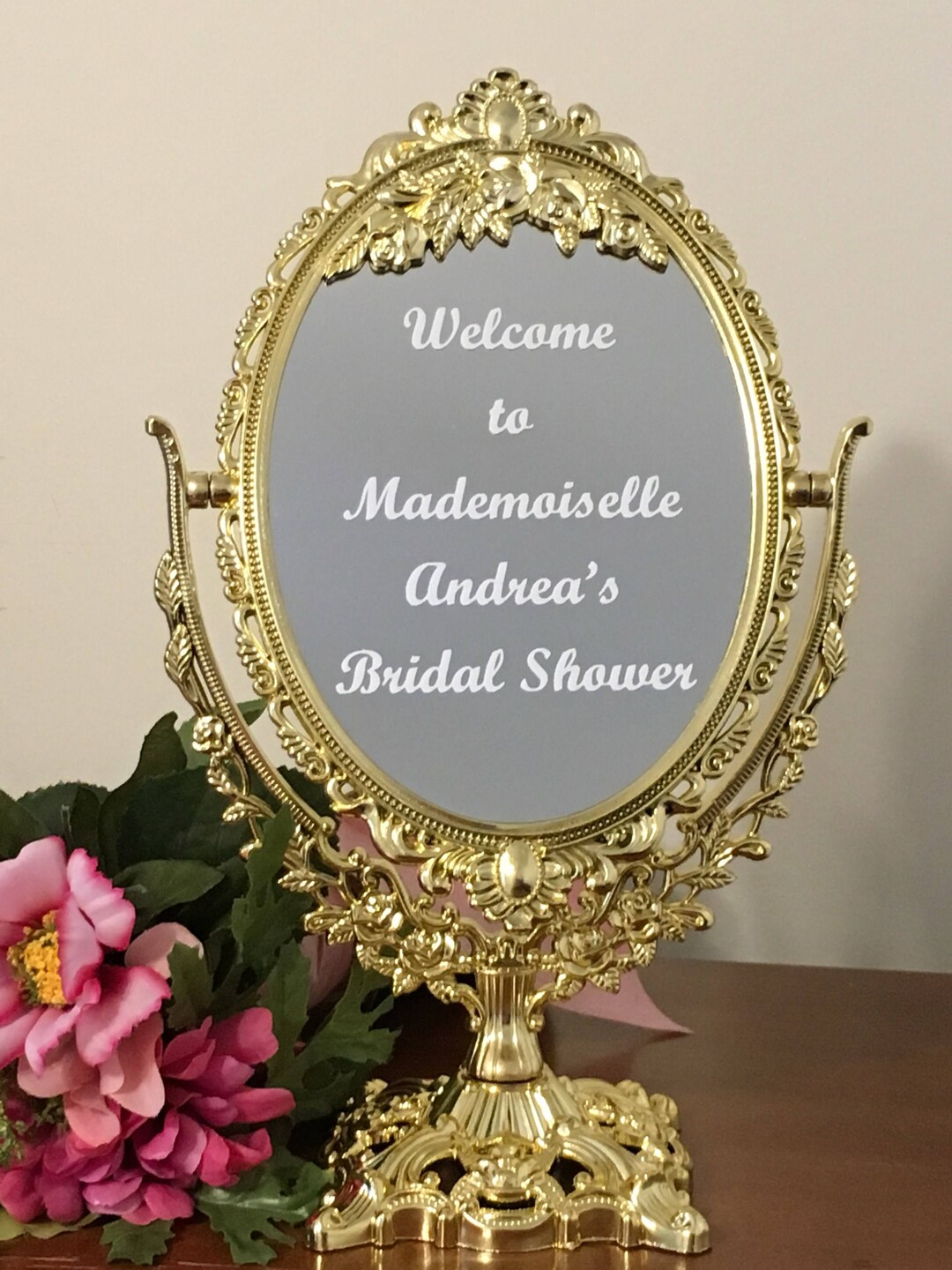 to Bridal Shower Mirror Sign/fairytale Mirror With Custom Decal Inscription/wedding