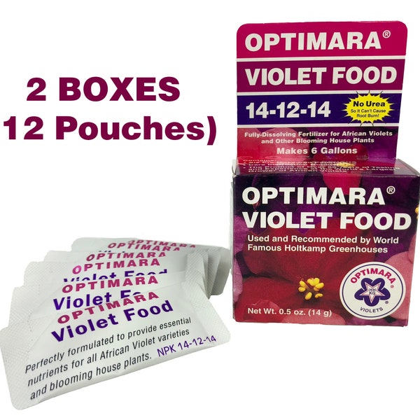 Optimara Violet Food (NPK 14-12-14) (2 Boxes) (12 Pouches) *For All Blooming Plants*