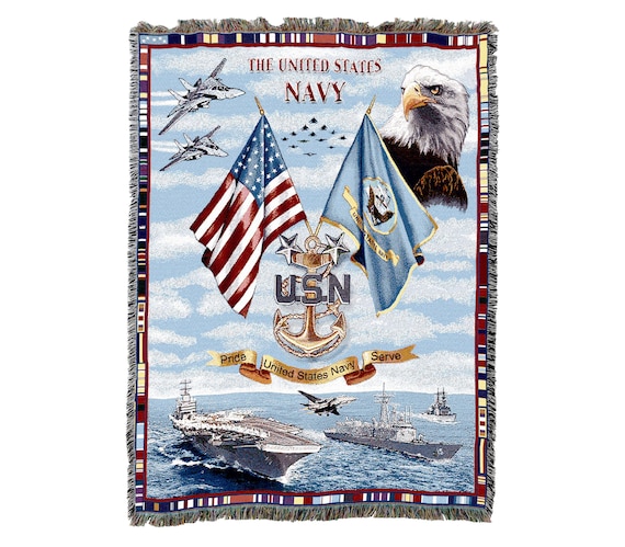 United States Navy Flag Throw Blanket 