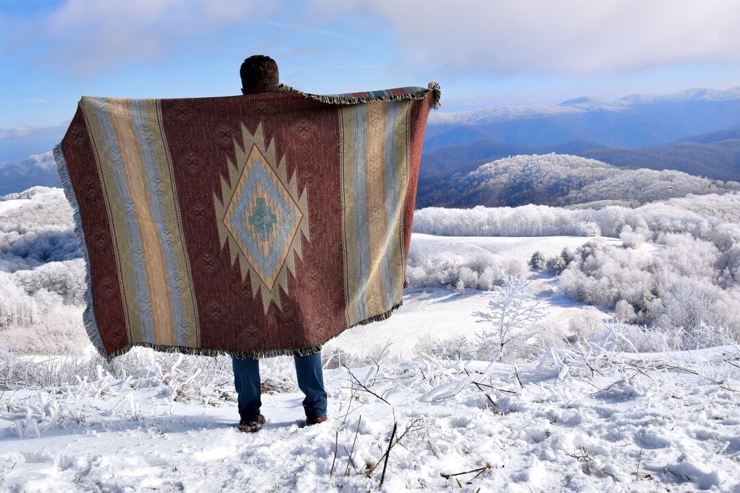 Sequoia Woven Southwest Tapestry Blanket, Native American Inspired ...