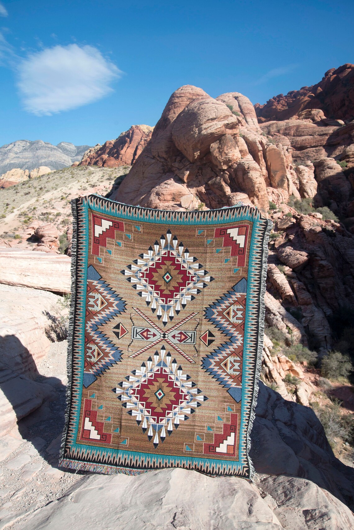Brazos Southwest Woven Tapestry Blanket Native American - Etsy