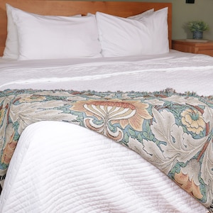 St. James Arts and Crafts by William Morris Blanket Throw Woven from Cotton Made in The USA (72x54)