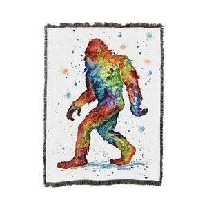 Sasquatch - Dave Bartholet - Cotton Woven Blanket Throw - Made in The USA (72x54)