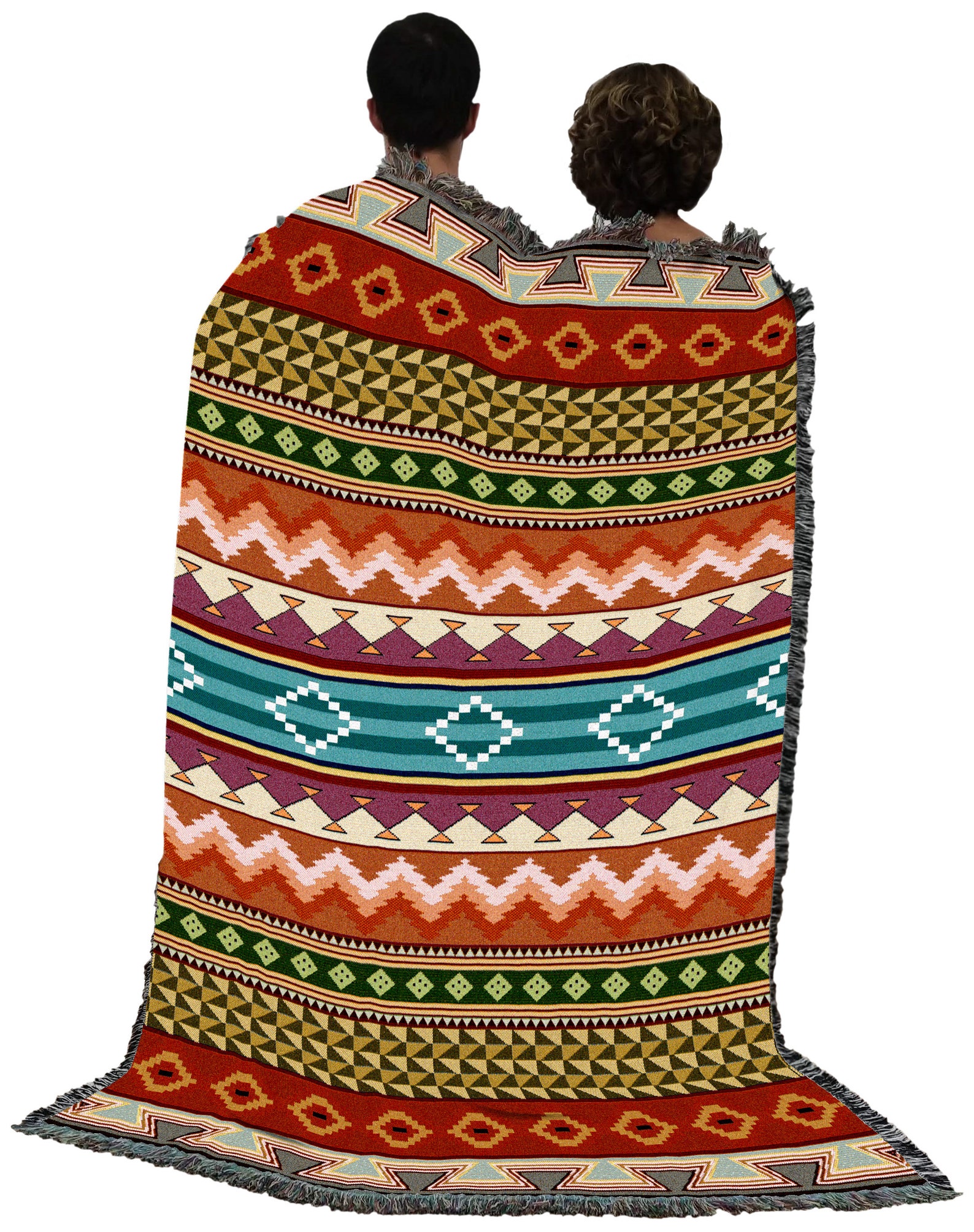 Southwest Stripe Woven Tapestry Blanket, Native American Inspired ...