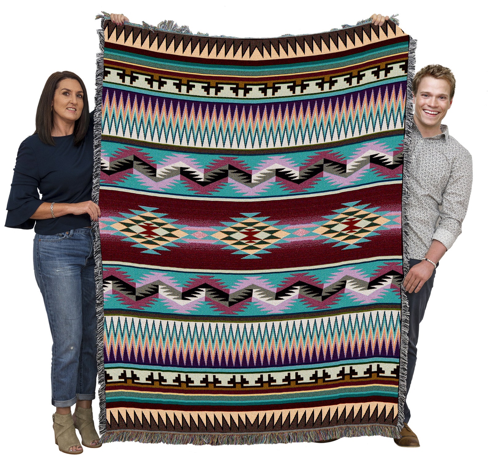 Desert Stripe Southwest Woven Tapestry Blanket Native Etsy