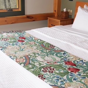 Golden Lily - Arts and Crafts - William Morris - Cotton Woven Blanket Throw - Made in The USA