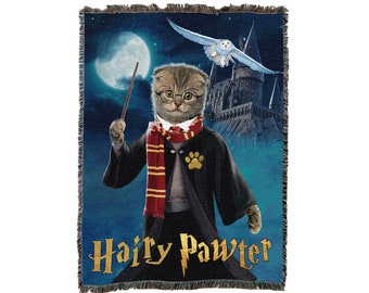 Hairy Pawter-filt - Gobelängpläd vävd av bomull - Tillverkad i USA (72x54)