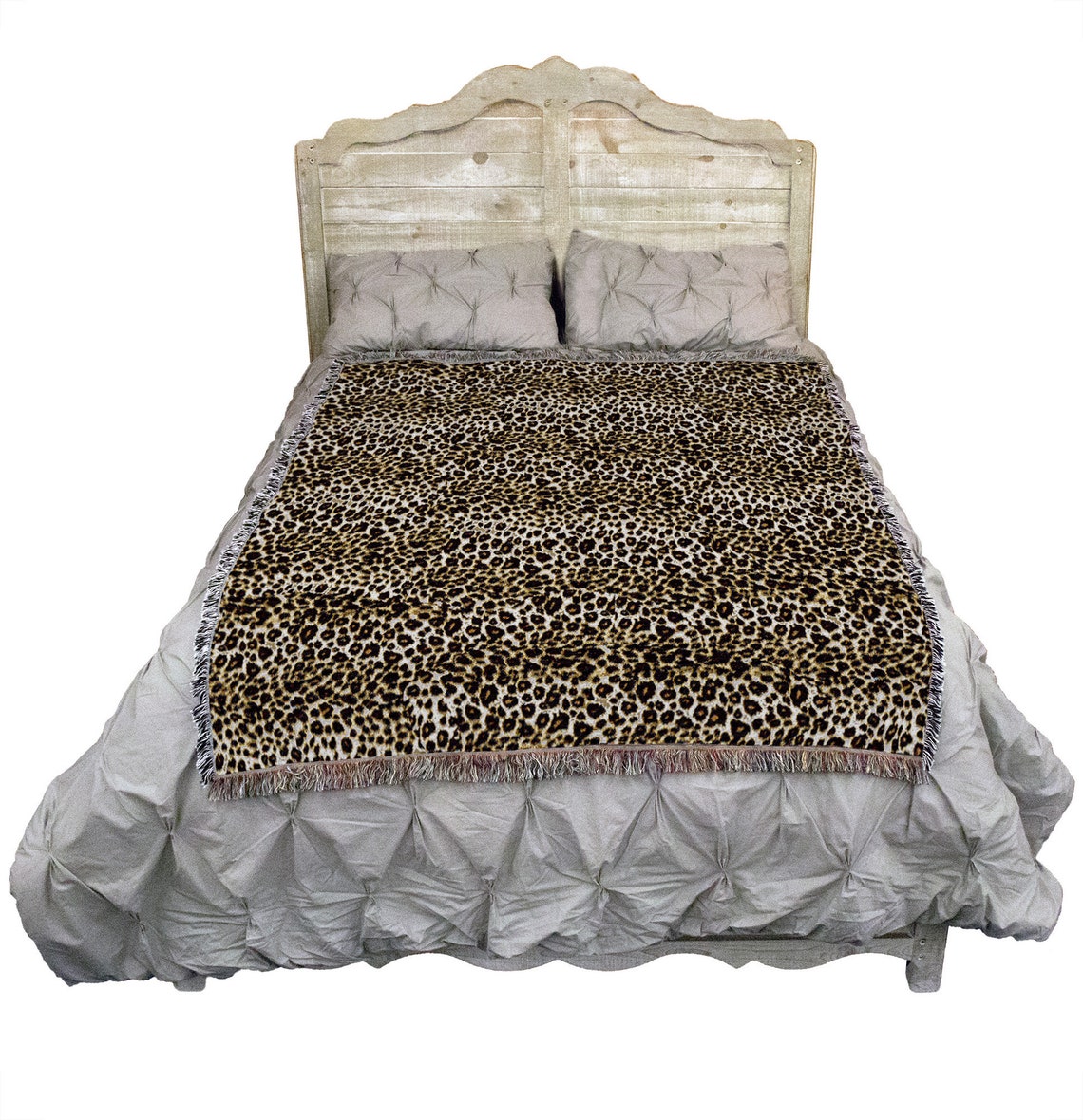 Cheetah print blanket throw woven from cotton made in the etsy