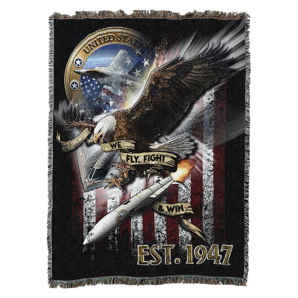 Our United States Air Force - Cotton Woven Blanket Throw - Made in The USA (72x54)