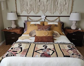 Namirya - African Style - Keith Mallett - Cotton Woven Blanket Throw - Made in The USA (72x54)