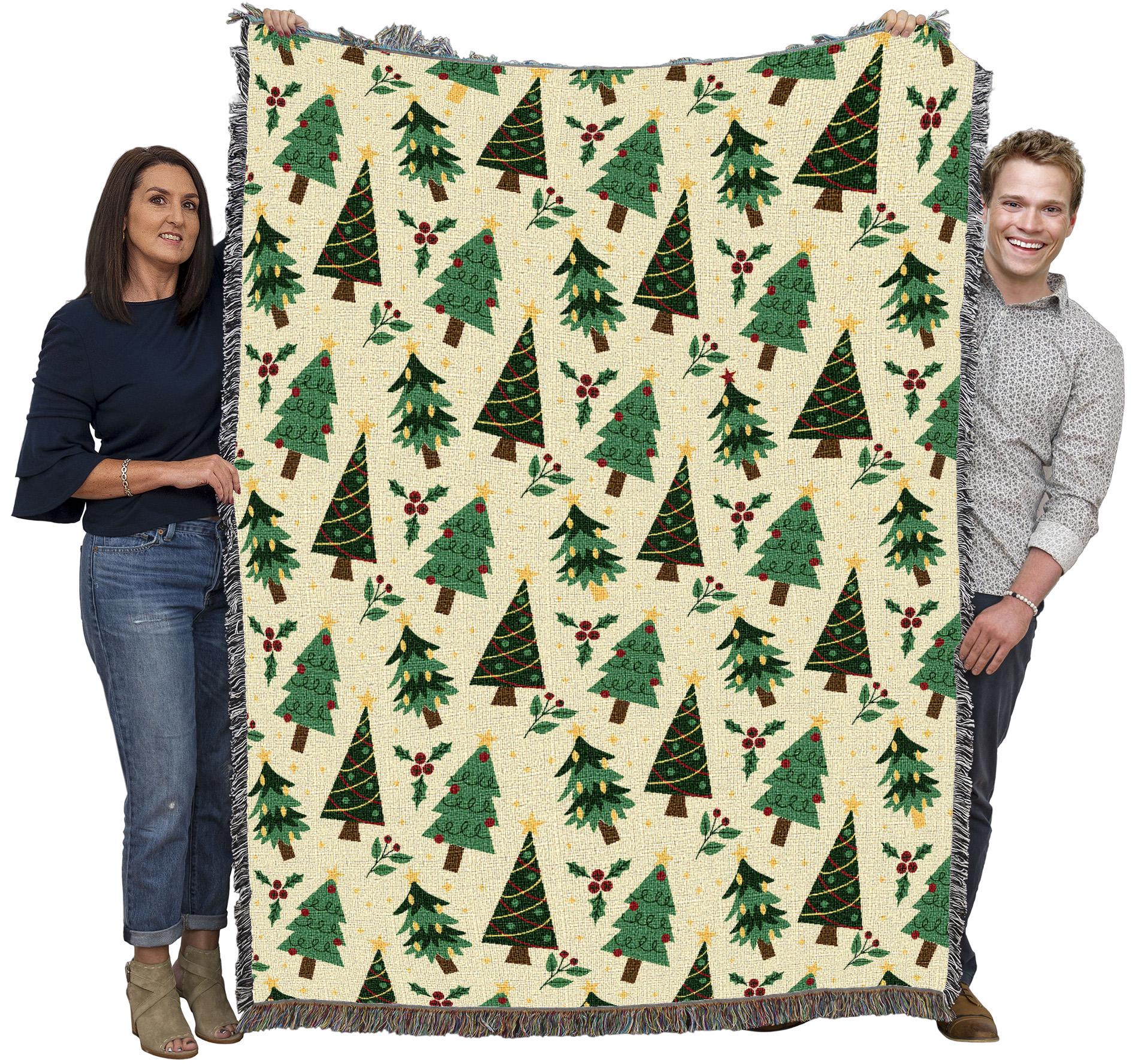 Tree Pattern Blanket - Cotton Woven Throw - Made in the USA - Etsy UK