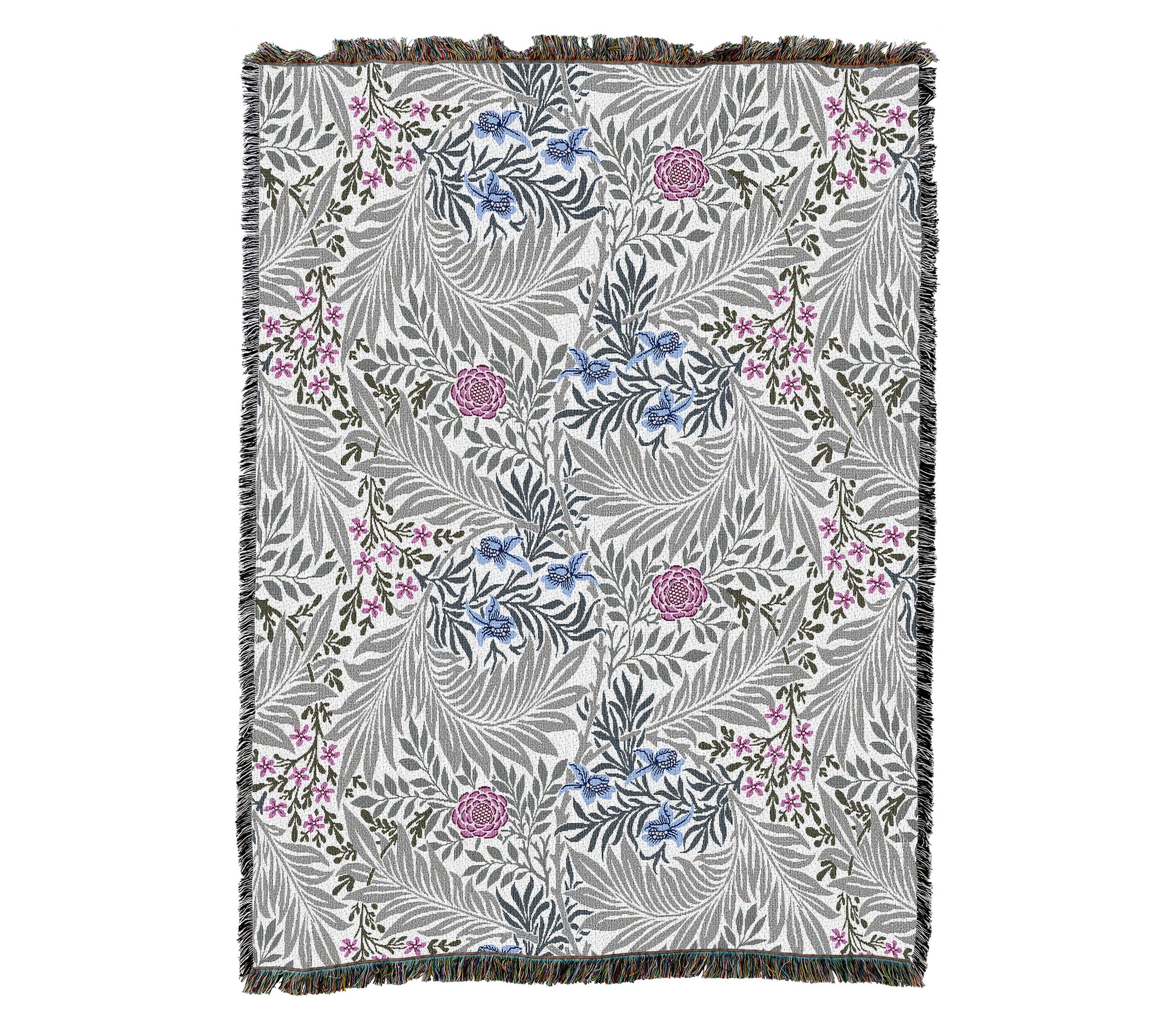 Pure Country Weavers William Morris Larkspur Blanket Arts ＆ Crafts Gift  Tapestry Throw Woven from Cotton Made in The USA (72x54) 
