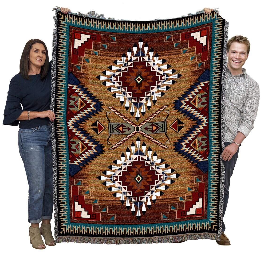 Brazos Southwest Woven Tapestry Blanket Native American | Etsy