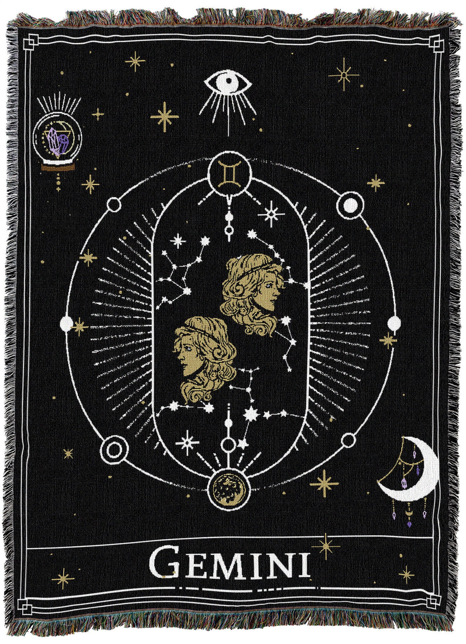 Gemini Horoscope Tarot Card Constellation Pattern Textured Etsy
