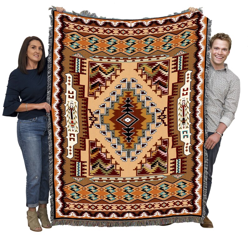 Painted Hills Sand Southwest Woven Tapestry Blanket, Native American ...