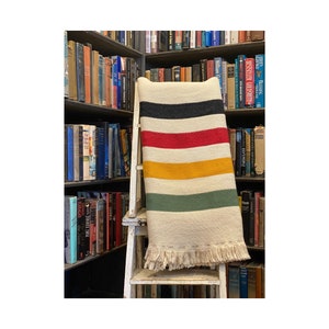 Pisgah Stripe Woven Throw-Black, Red, Yellow, & Green Stripe-Pisgah National Forest-USA (73x48)