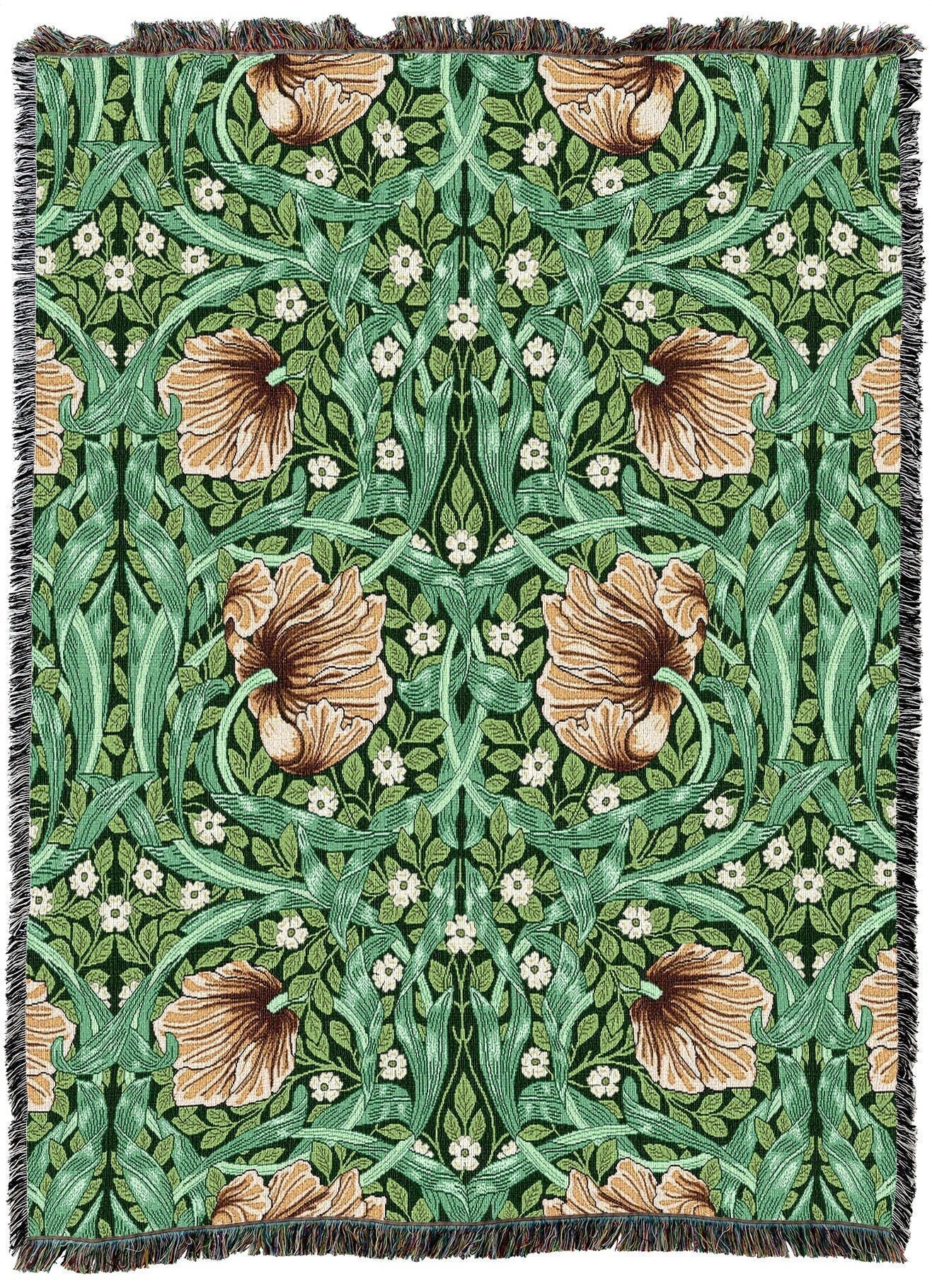 Pimpernel Arts and Crafts by William Morris Blanket Throw Woven From ...