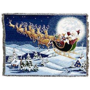 Weihnachtszauber - Baumwolle Webdecke - Made in The USA (72x54)