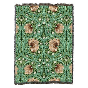 Pimpernel Arts and Crafts by William Morris Blanket Throw Woven from Cotton Made in The USA (72x54)