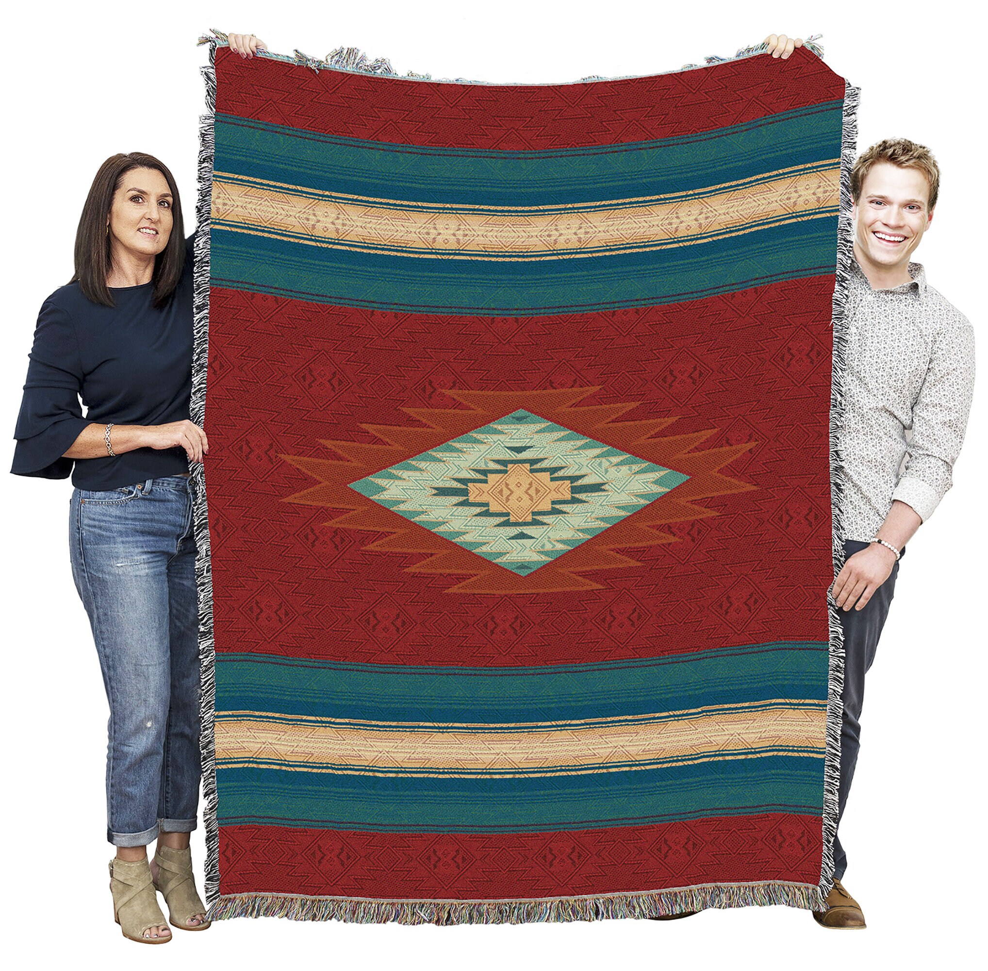 San Isabel Woven Southwest Tapestry Blanket, Native American Inspired ...