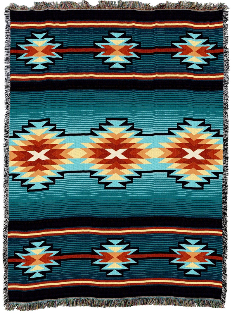 Aydin Southwest Woven Tapestry Blanket Native American - Etsy