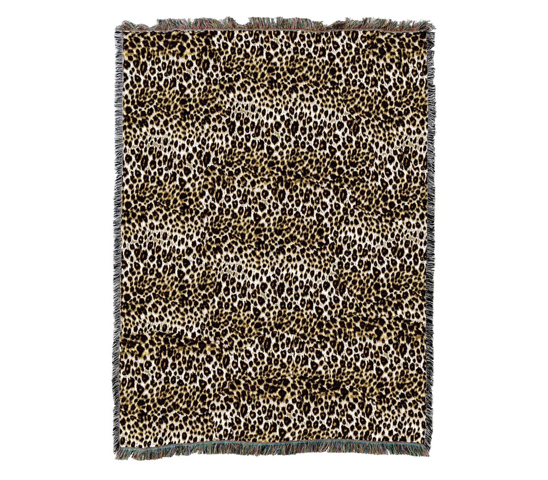 Cheetah Print Blanket Throw Woven From Cotton Made in the USA 72x54 Etsy