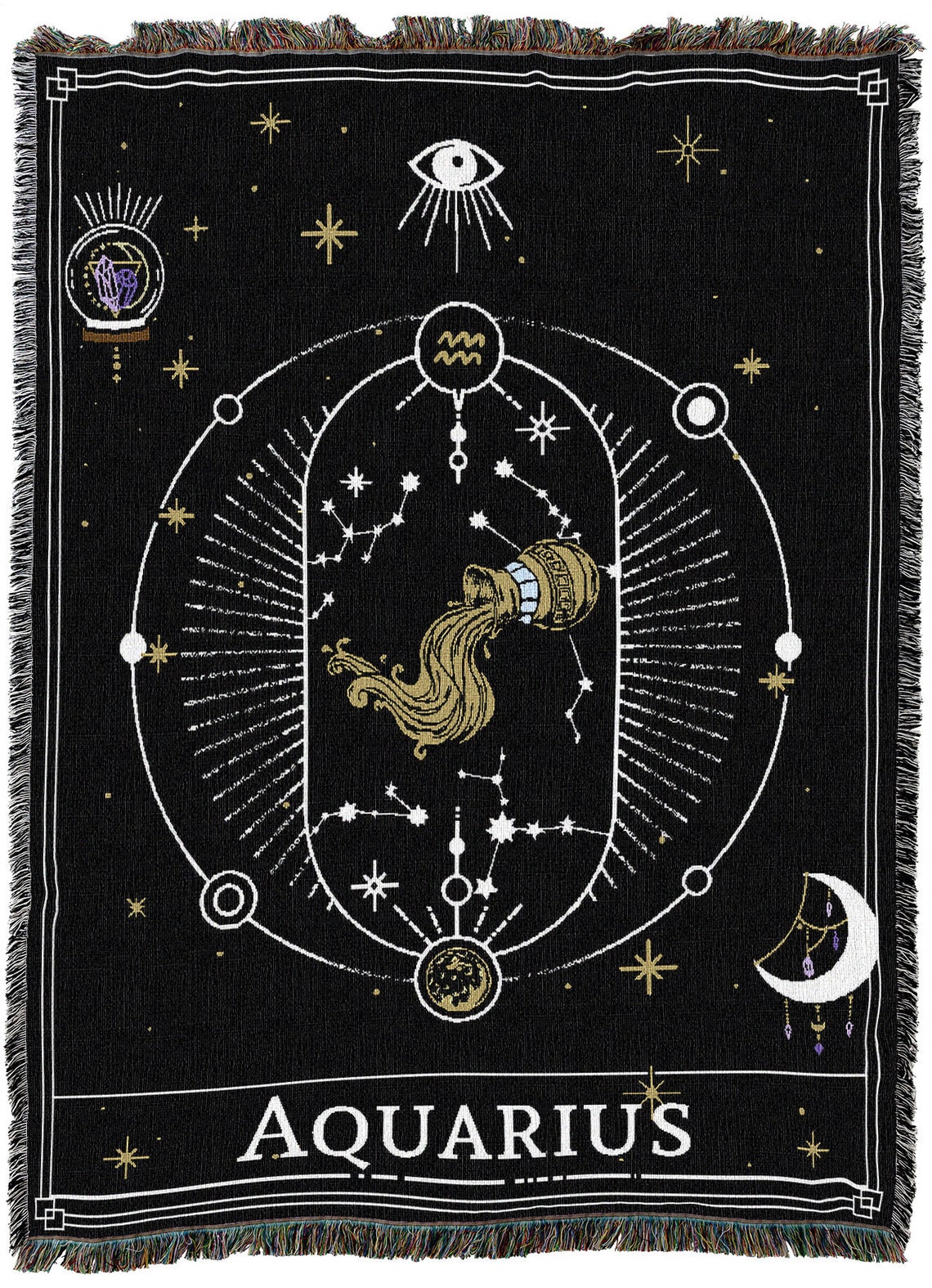 Aquarius Horoscope Tarot Card Constellation Pattern Textured | Etsy
