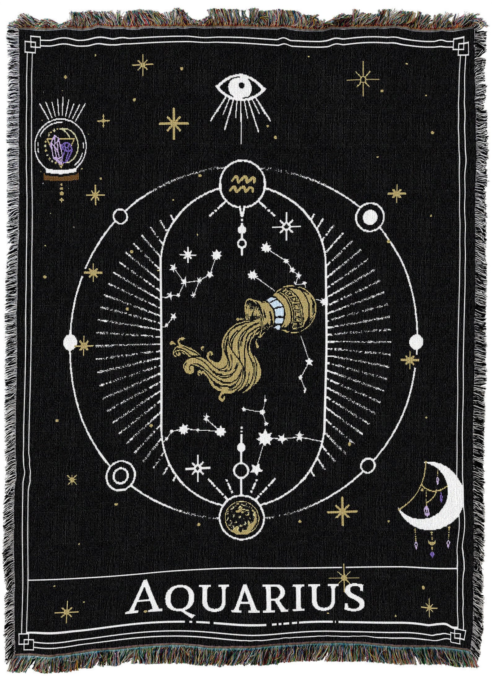 Aquarius Horoscope Tarot Card Constellation Pattern Textured Etsy