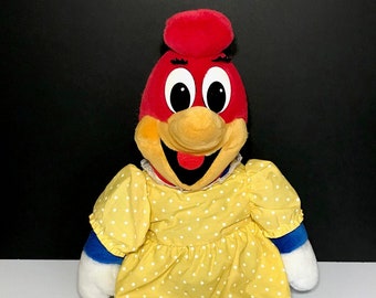 Extra Large Winnie Woodpecker 24 Inch 2 Foot Stuffed Animal Doll Dress Stuffy Walter Lantz Woody Woodpecker Girlfriend 1990 Made in Korea