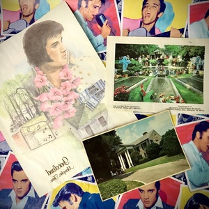 Elvis Presley Souvenirs Le King Rock N Roll Graceland Tennesse Transfert ? Carte postale Souvenir Image Sépulture Plot