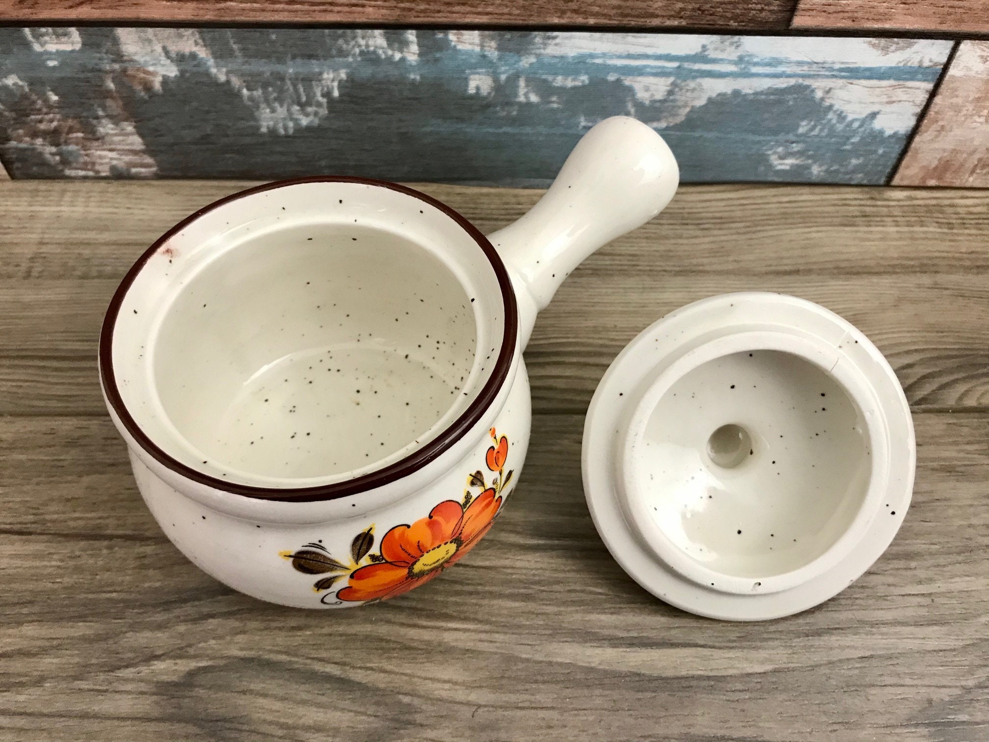 Set of 4 Oven Proof Valencia Ramekin Covered Soup Bowls Lid Etsy