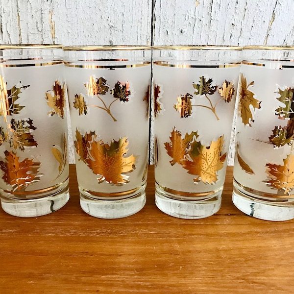 Gold Leaf Glasses Etsy