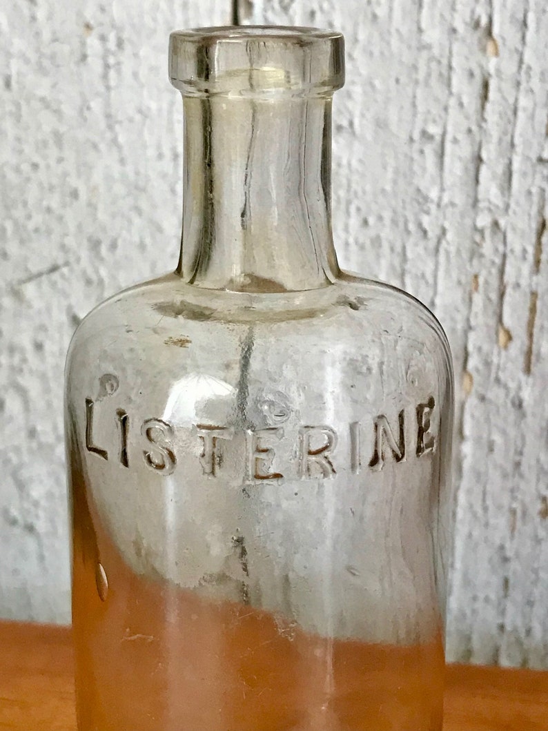 Antique Vintage Glass Listerine Bottle Lambert Pharmacal Etsy