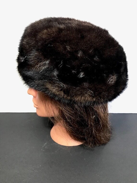 Alan Cherry Dark Mink Vintage Luxury Fur Hat Wome… - image 3