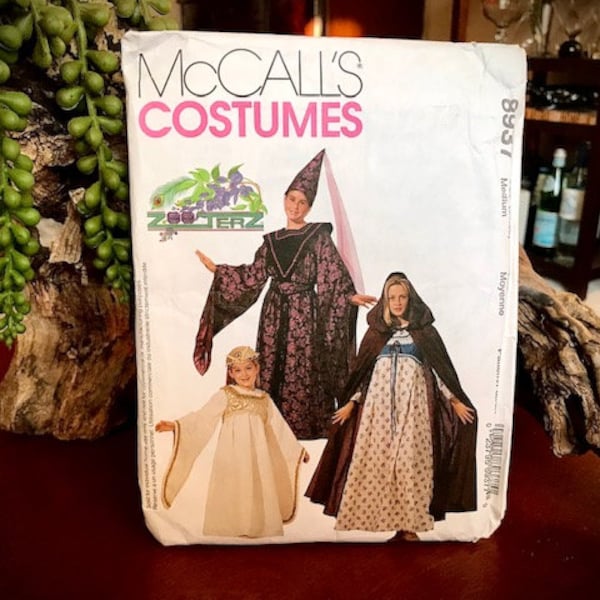 Renaissance Costume McCall's Pattern 8937 Medium Uncut Halloween Dress Up Gown Cape Girl Child Youth Faire