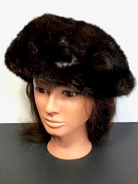 Alan Cherry Dark Mink Vintage Luxury Fur Hat Wome… - image 2
