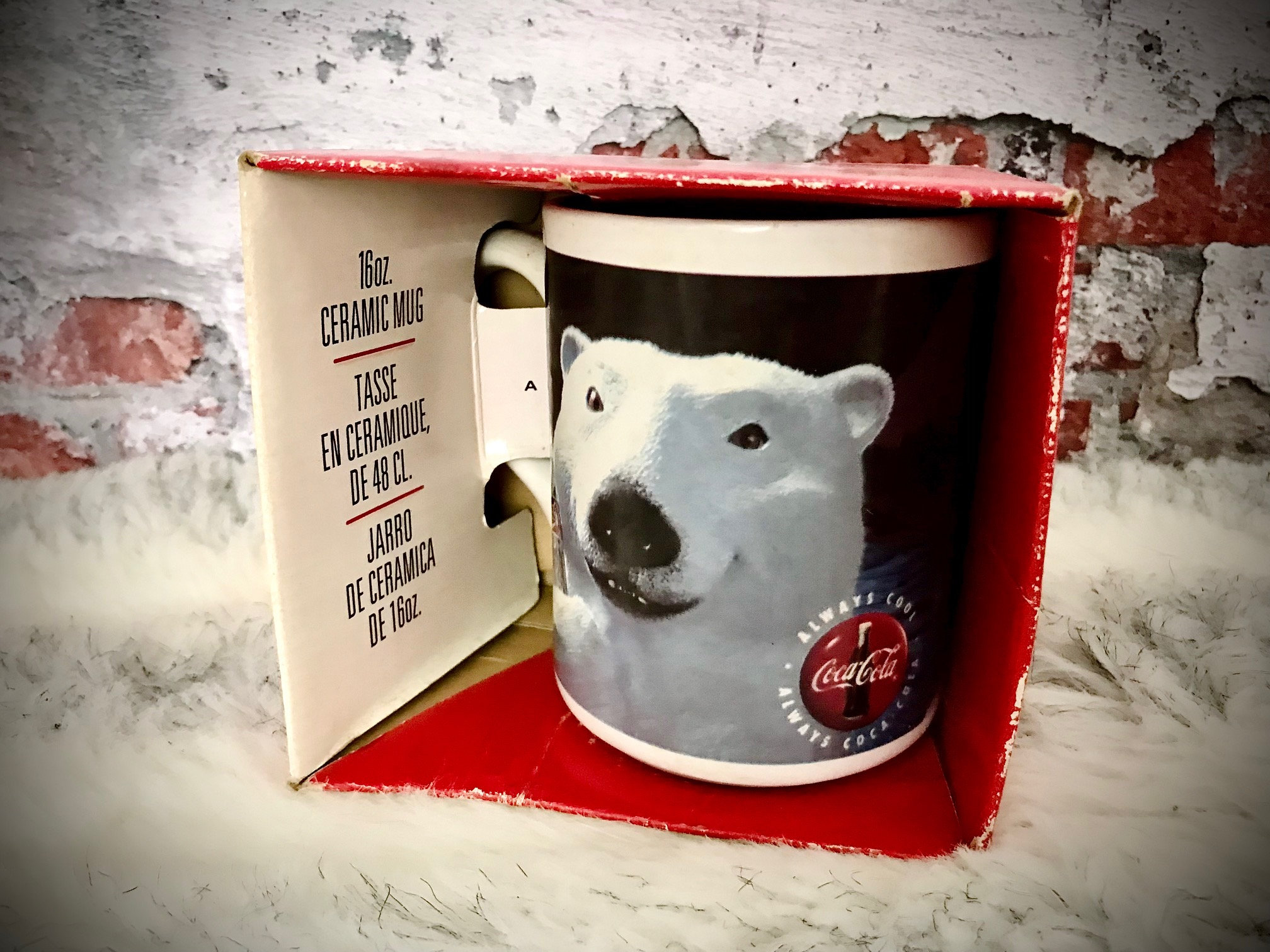 1997 Cocacola White Polar Bear 16 Oz. Mug Cup Coke Gibson Etsy