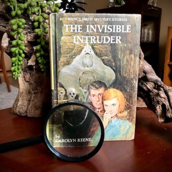 1969 Nancy Drew The Invisible Intruder by Carolyn Keene from Grosset & Dunlap Yellow Cover Vintage Ghost Hunt Detective Children's Novel