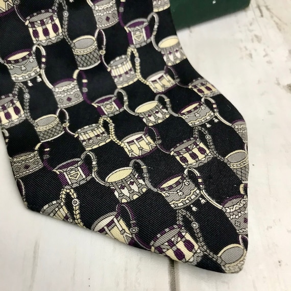 100% Silk Oleg Cassini Designer Vintage Men's Tie… - image 6