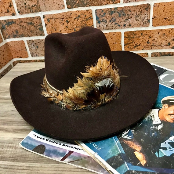 Antique American Old West Style Hat 1/4-