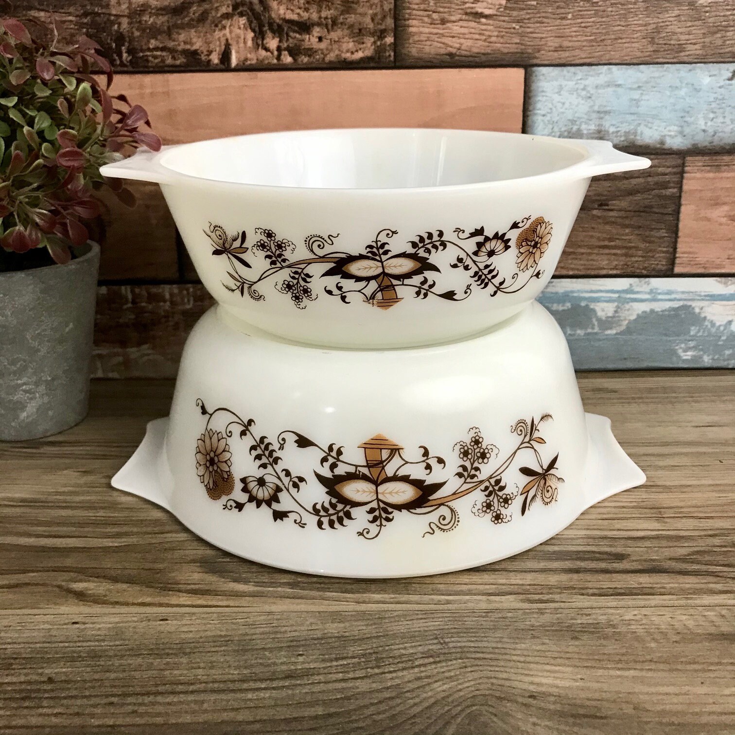 Ensemble de deux casserole anglais Angleterre Pyrex One Vine Etsy