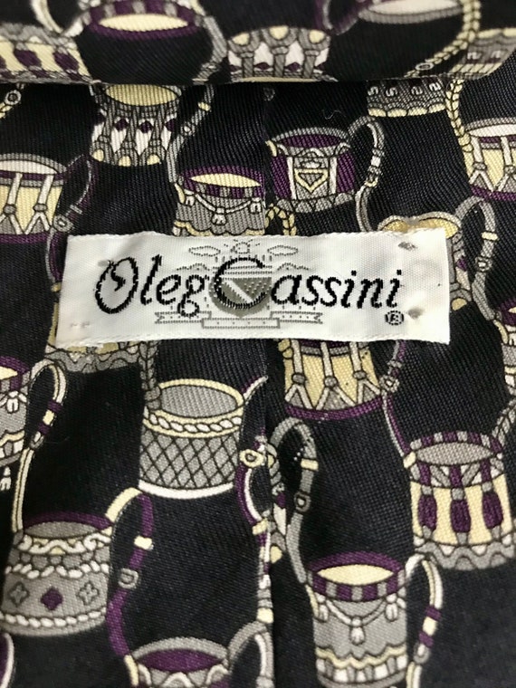 100% Silk Oleg Cassini Designer Vintage Men's Tie… - image 3
