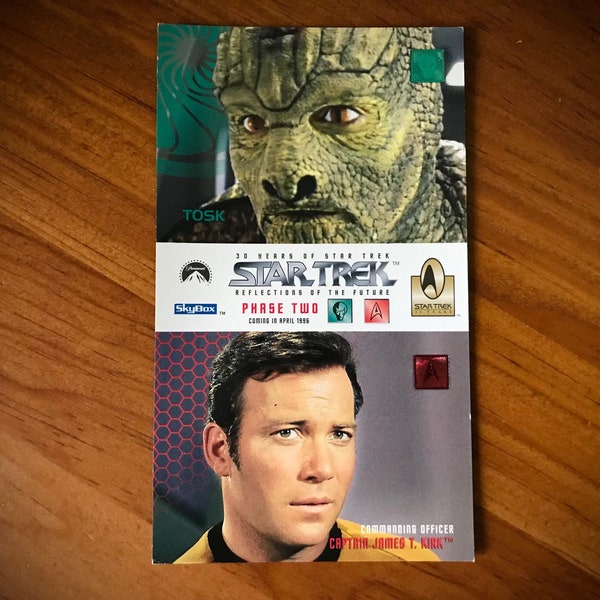 1996 Star Trek Phase Two 2 Promo Card 30 Years Captain Kirk William Shatner Tosk Promotional Sci-Fi Hologram SkyBox Paramount Pictures