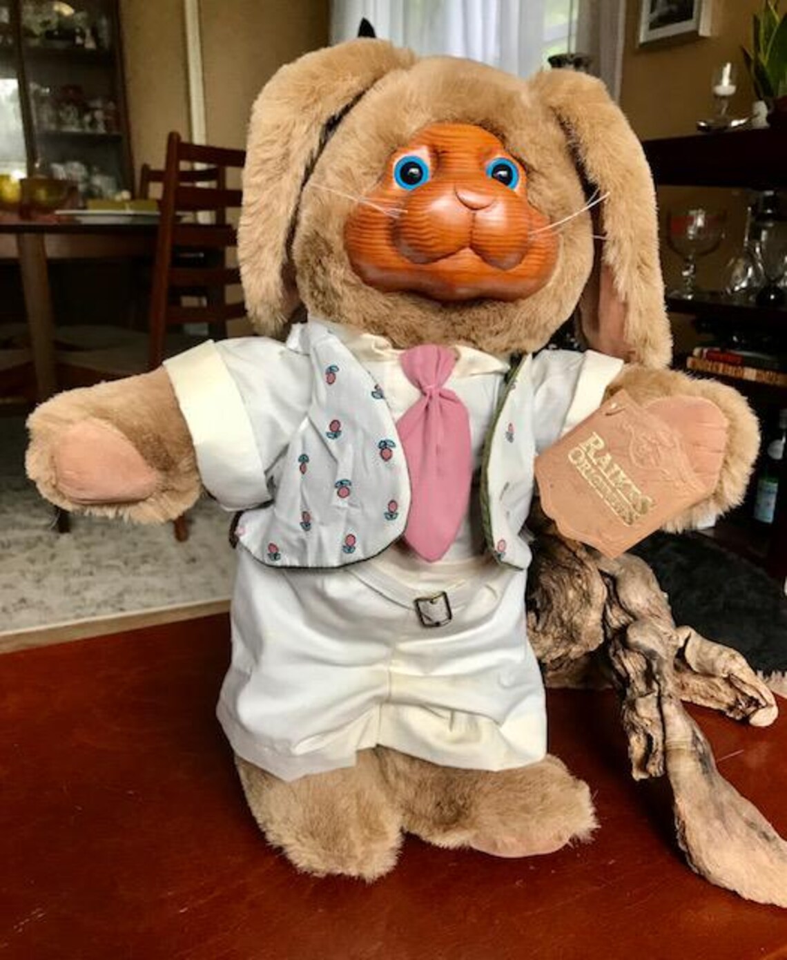 Raikes Originals Wood Wooden Face Rabbit Mr. Nickleby 1988 Applause ...