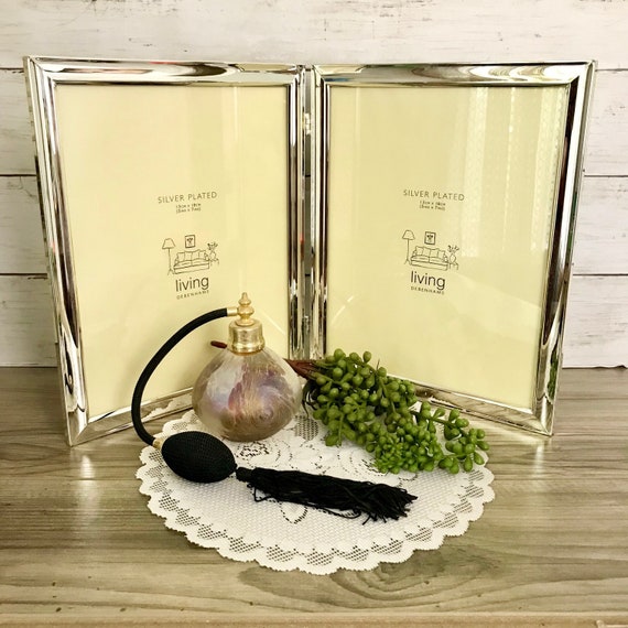 Silver Plated 8 X 10 Double Hinged Photo Frame Vintage Classic Etsy