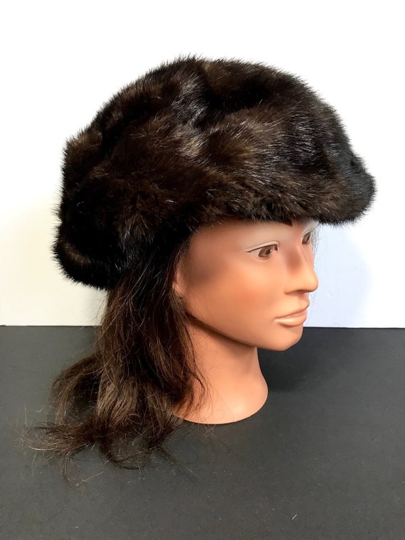 Alan Cherry Dark Mink Vintage Luxury Fur Hat Wome… - image 1