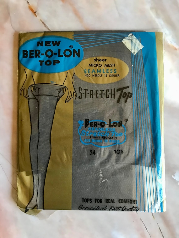 Ber-O-Lon Top Seamless Thigh High Nylons Stocking… - image 2