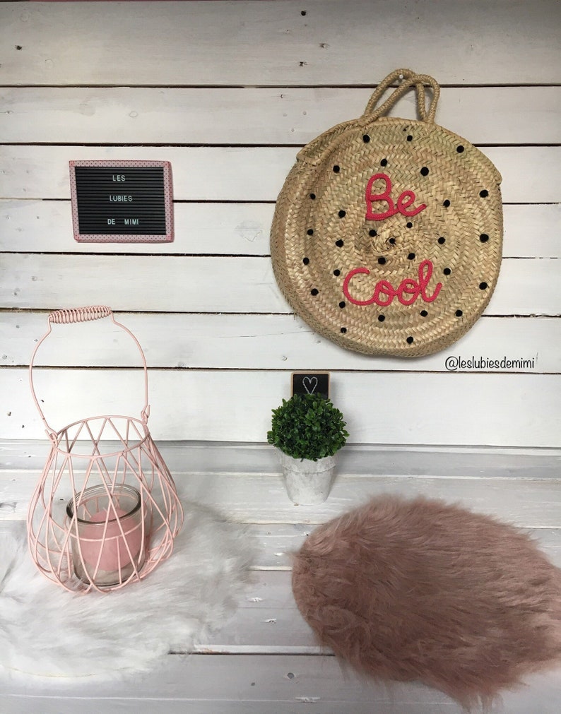 Round basket with TASSELS everywhere to personalize
