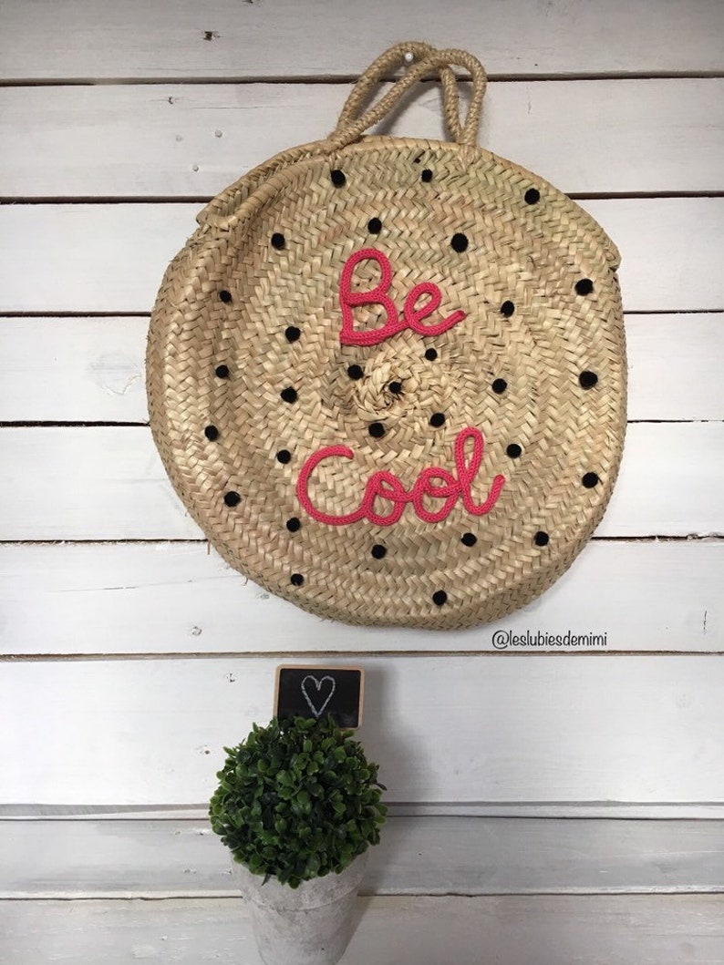 Round basket with TASSELS everywhere to personalize