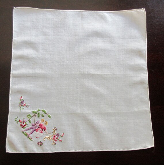 Petit Point Lovers Wedding Handkerchief, Vintage … - image 6